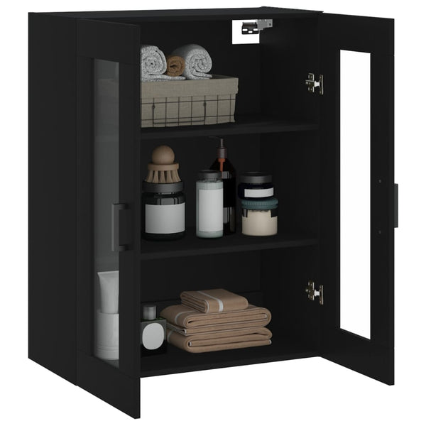 Schwarzer Wandregal Leliana 69,5x34x90cm