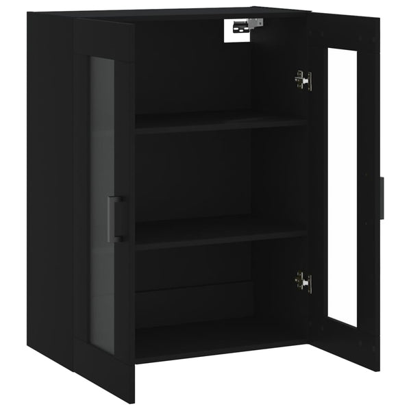 Schwarzer Wandregal Leliana 69,5x34x90cm