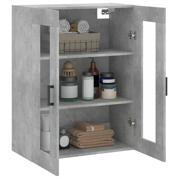 Betongrauer wandmontierter Schrank Leliana 69,5x34x90cm