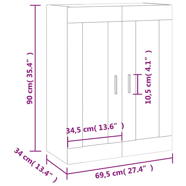 Betongrauer wandmontierter Schrank Vladina 69,5x34x90cm