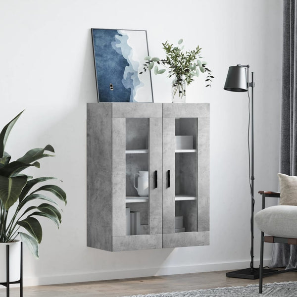 Betongrauer wandmontierter Schrank Vladina 69,5x34x90cm