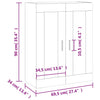 Wandhängeschrank Vladina 69,5x34x90cm (Sonoma) in Grau