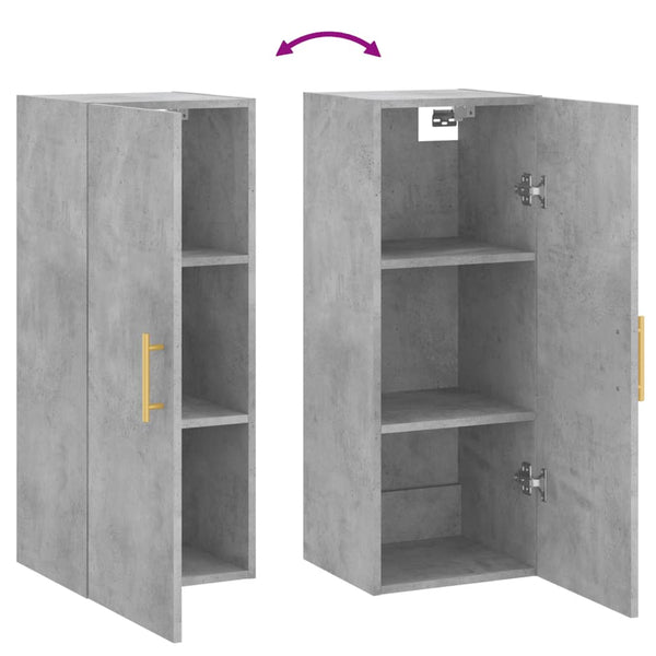 Wandhängender Schrank Clitemnestra 34,5x34x90cm in Betongrau