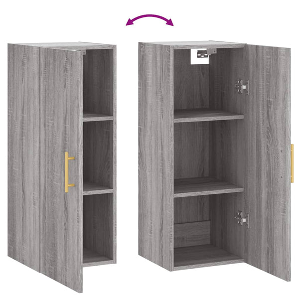 Grauer wandmontierter Schrank Clitemnestra 34,5x34x90cm (Sonoma)