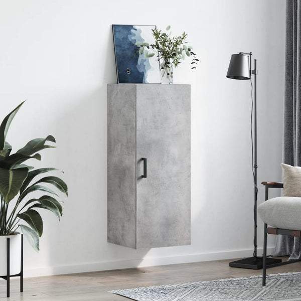 Betongrauer wandmontierbarer Schrank Chibra 34,5x34x90cm