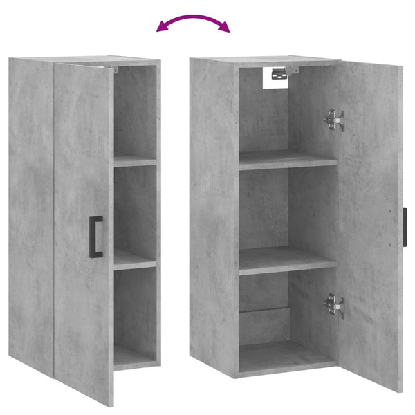Betongrauer wandmontierbarer Schrank Chibra 34,5x34x90cm