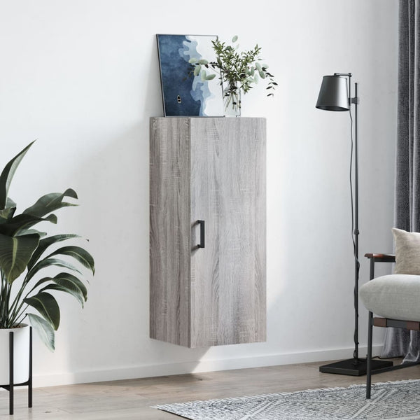 Grauer Wandschrank Chibra 34,5x34x90cm (Sonoma)