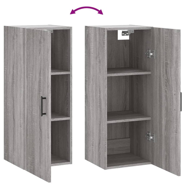 Grauer Wandschrank Zahei 34,5x34x90cm (Sonoma)