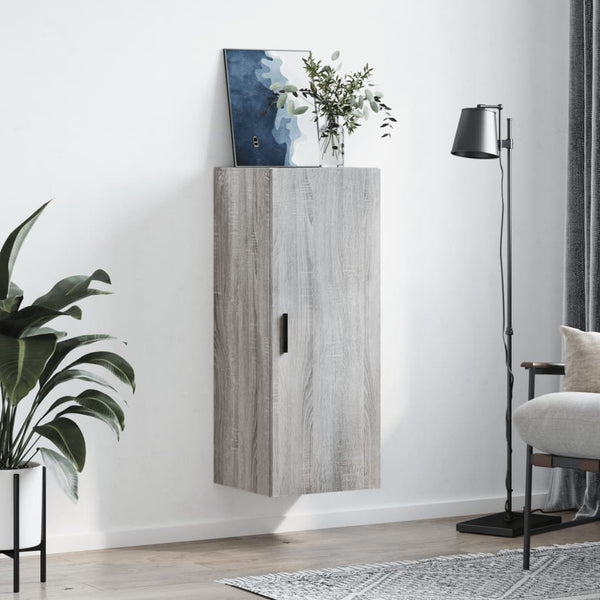 Grauer wandmontierter Schrank Amiya 34,5x34x90cm (Sonoma)