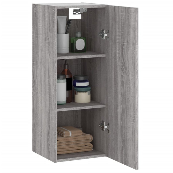 Grauer wandmontierter Schrank Amiya 34,5x34x90cm (Sonoma)