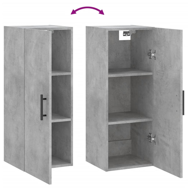Betongrauer wandmontierter Schrank Jocelynn 34,5x34x90cm