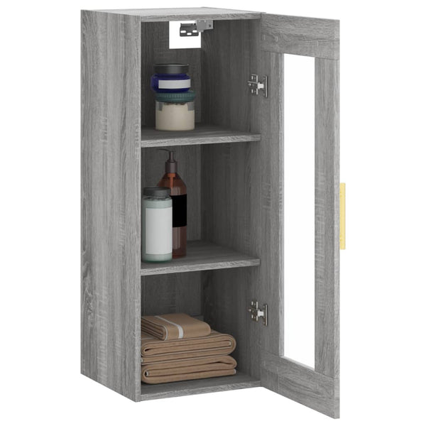 Grauer, wandmontierter Schrank Jeanne 34,5x34x90cm (Sonoma)
