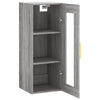 Grauer, wandmontierter Schrank Jeanne 34,5x34x90cm (Sonoma)