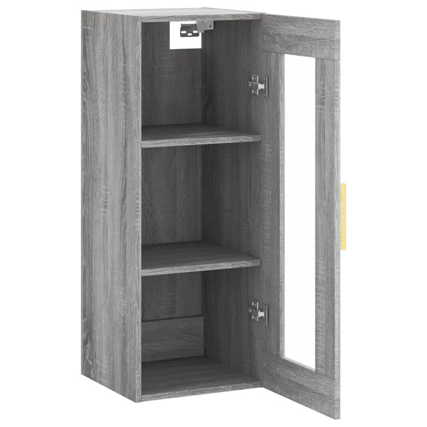 Grauer, wandmontierter Schrank Jeanne 34,5x34x90cm (Sonoma)