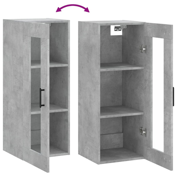 Wandhängeschrank Limonica 34,5x34x90cm in Betongrau