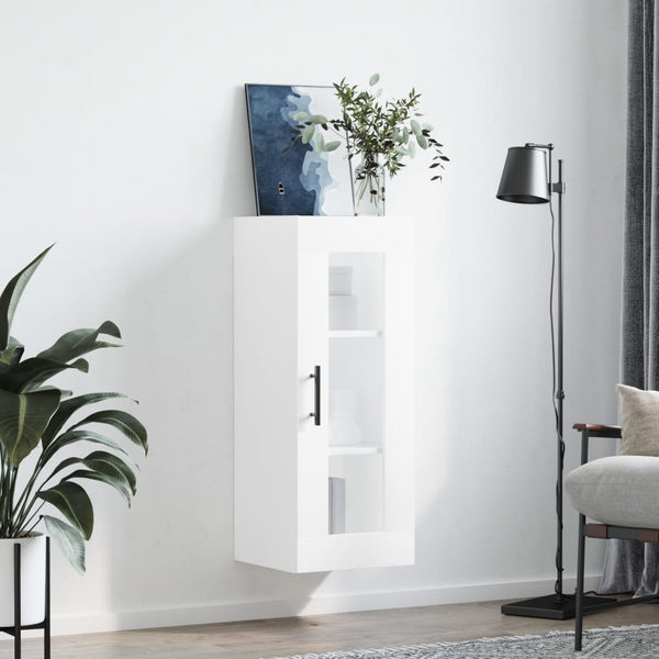 Weißer wandmontierbarer Schrank Gheli 34,5x34x90cm