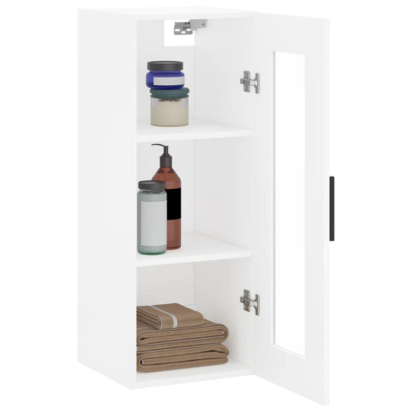 Weißer wandmontierbarer Schrank Gheli 34,5x34x90cm