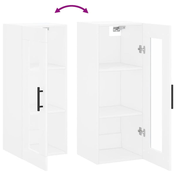 Weißer wandmontierbarer Schrank Gheli 34,5x34x90cm