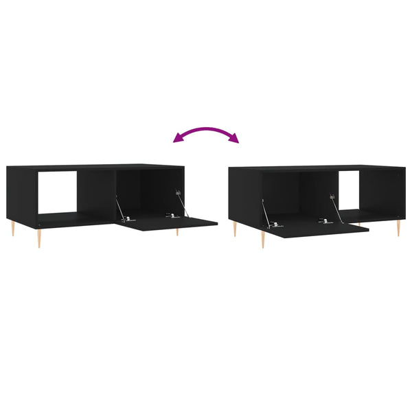 Schwarzer Couchtisch Debretin 90x50x40cm (Holz)
