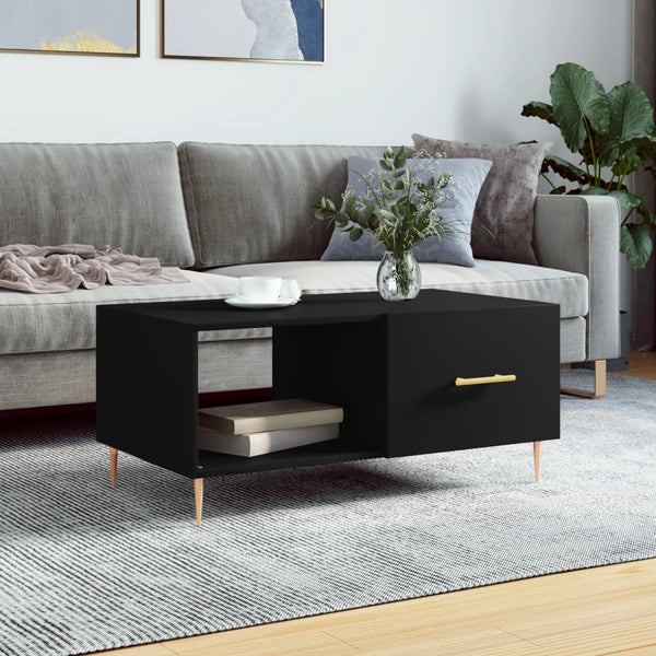 Schwarzer Couchtisch Debretin 90x50x40cm (Holz)