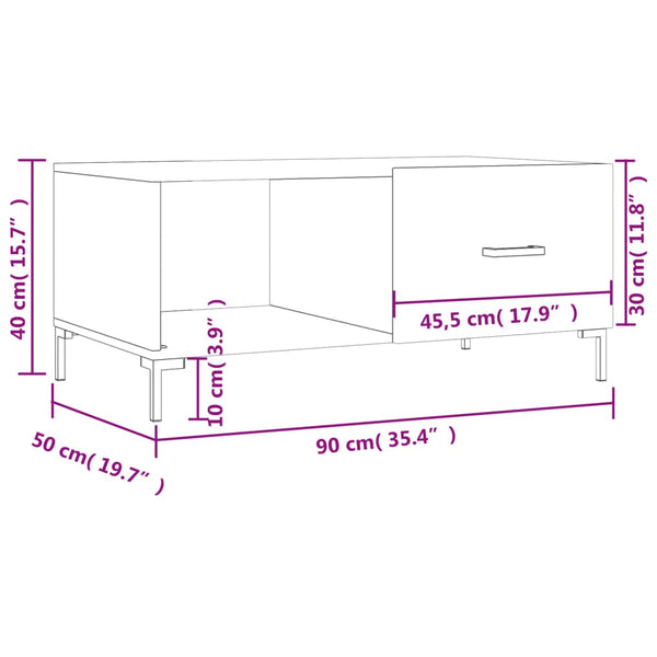 Couchtisch Greene 90x50x40cm (Holz) schwarz