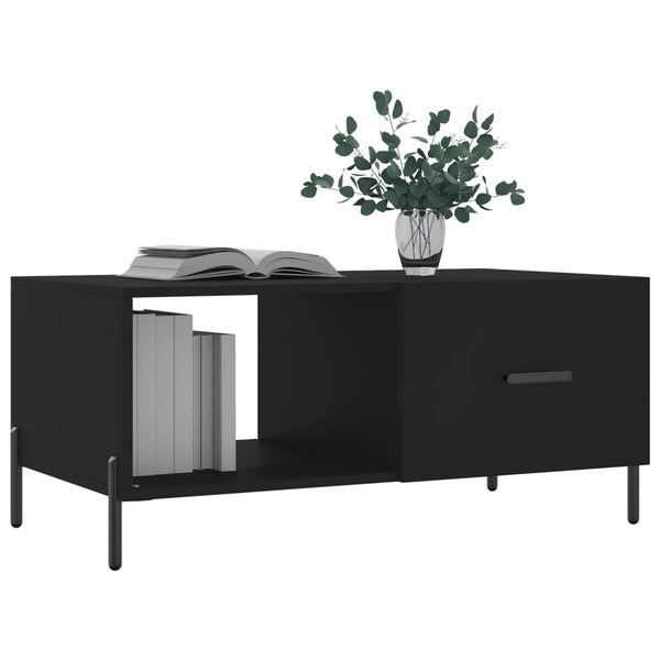 Schwarzer Couchtisch Dorinuta 90x50x40cm (Holz)