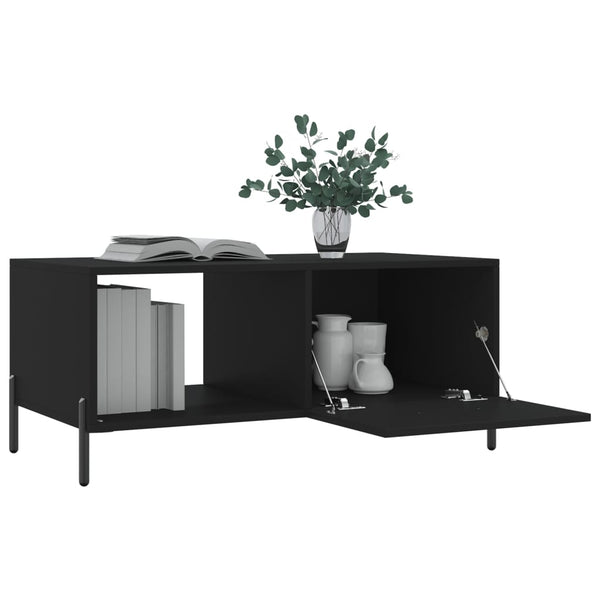 Schwarzer Couchtisch Dorinuta 90x50x40cm (Holz)