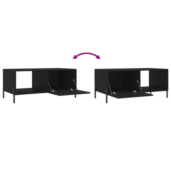 Schwarzer Couchtisch Dorinuta 90x50x40cm (Holz)