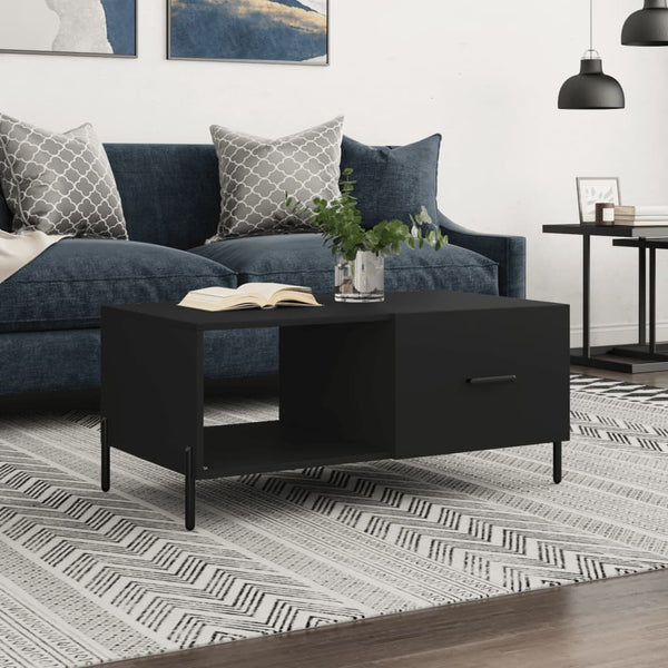 Schwarzer Couchtisch Dorinuta 90x50x40cm (Holz)