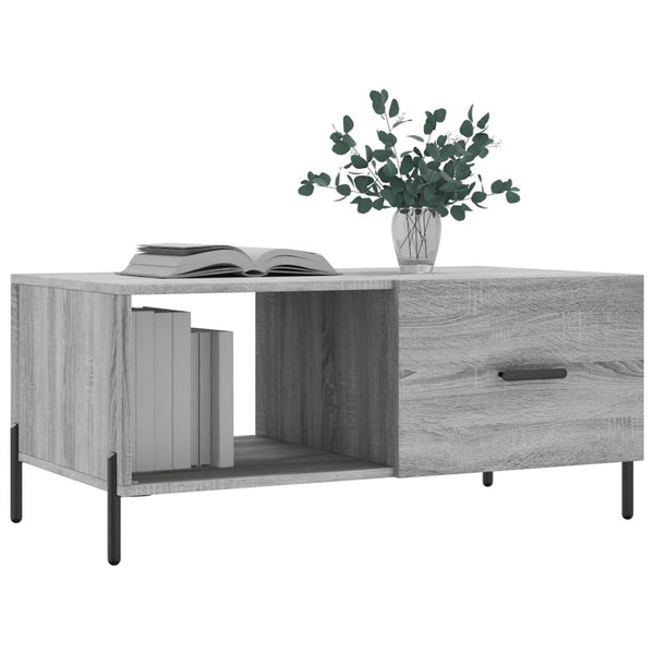 Grauer Couchtisch Dorinuta 90x50x40cm (Holz)