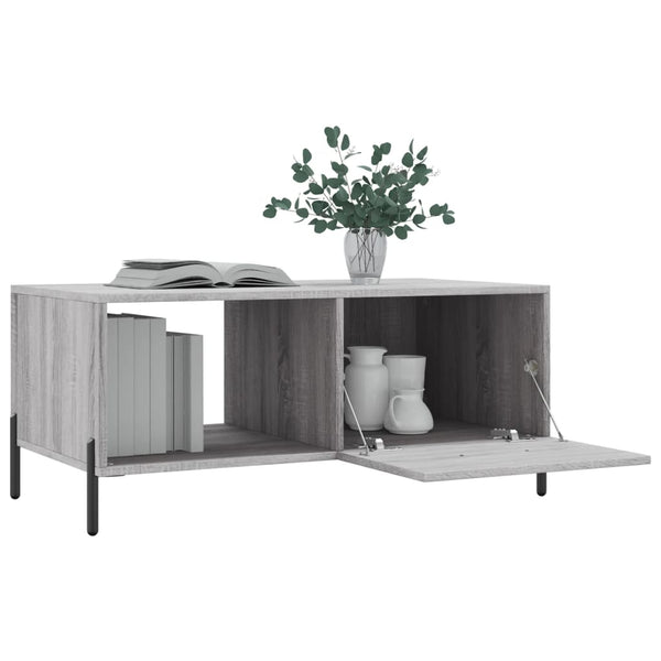 Grauer Couchtisch Dorinuta 90x50x40cm (Holz)