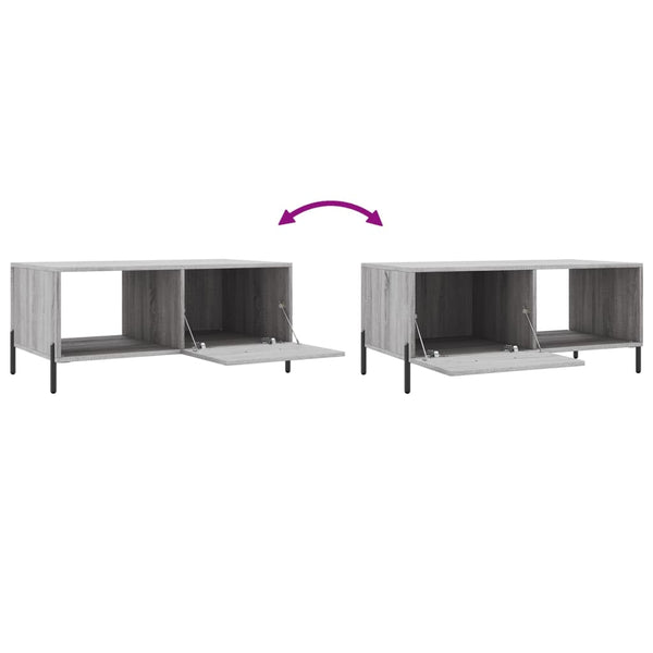 Grauer Couchtisch Dorinuta 90x50x40cm (Holz)