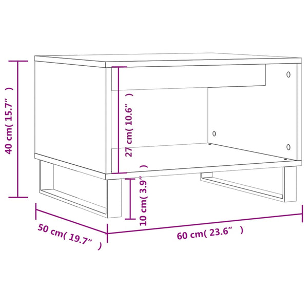 Betongrauer Couchtisch Schreiber 60x50x40cm (Holz)