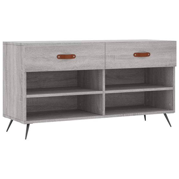 Graue Schuhbank Chelsy 102x35x55cm (Holz)