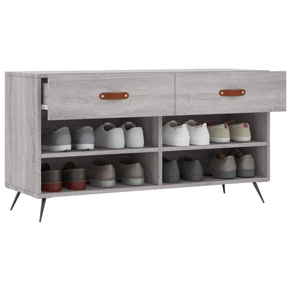 Graue Schuhbank Chelsy 102x35x55cm (Holz)