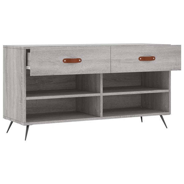 Graue Schuhbank Chelsy 102x35x55cm (Holz)