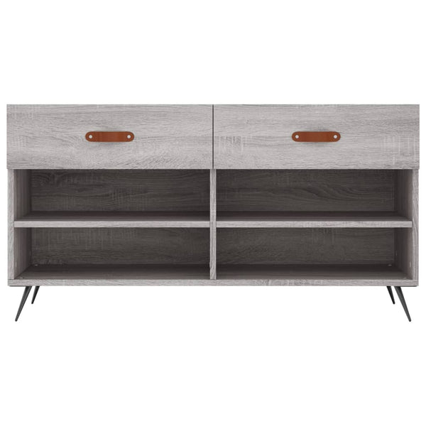 Graue Schuhbank Chelsy 102x35x55cm (Holz)