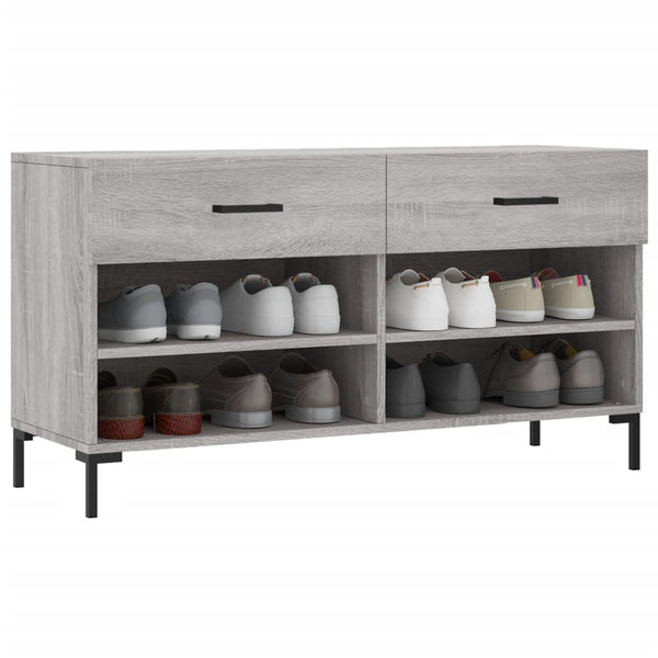 Graue Schuhbank Espinosa 102x35x55cm (Holz)