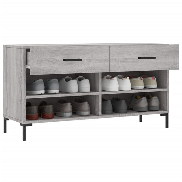 Graue Schuhbank Espinosa 102x35x55cm (Holz)