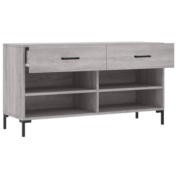 Graue Schuhbank Espinosa 102x35x55cm (Holz)