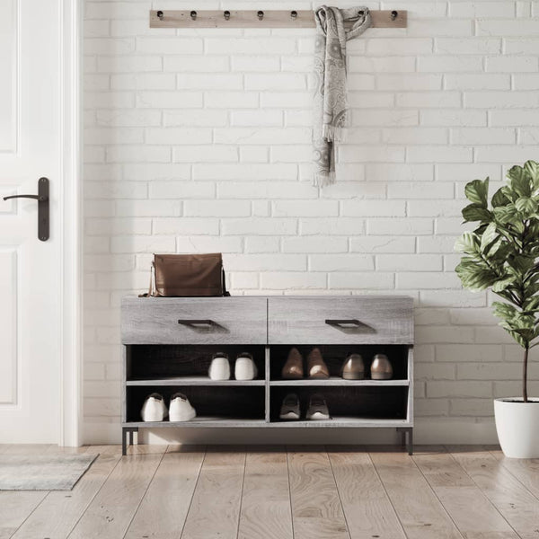 Graue Schuhbank Espinosa 102x35x55cm (Holz)