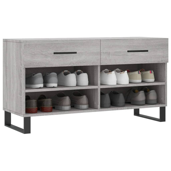 Graue Schuhbank Gehan 102x35x55cm (Holz)