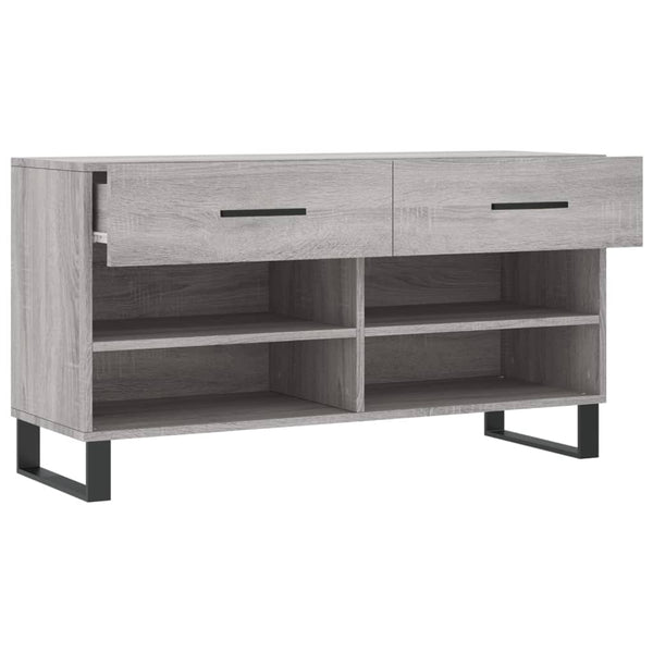 Graue Schuhbank Gehan 102x35x55cm (Holz)