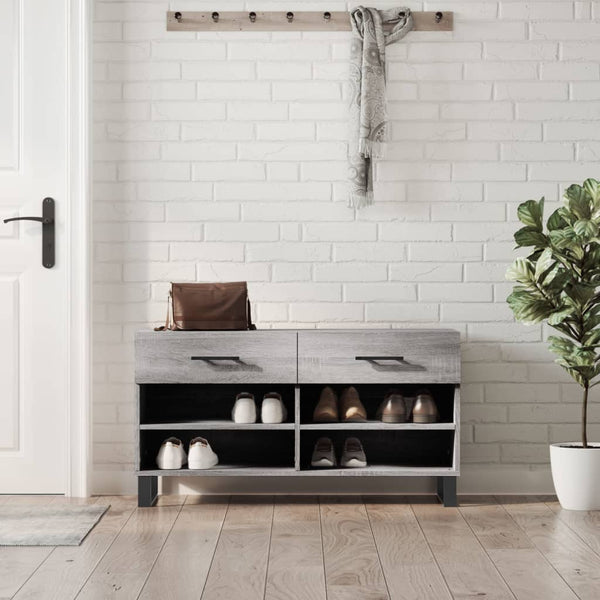 Graue Schuhbank Gehan 102x35x55cm (Holz)