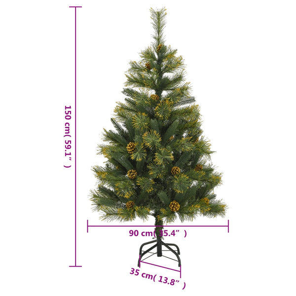 Künstlicher Weihnachtsbaum mit Scharnieren und Zapfen Talinga 150cm