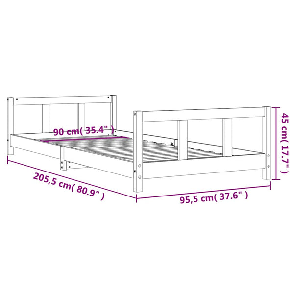 Kinderbettgestell Culda 90x200cm (Kiefer)