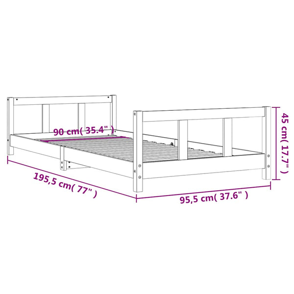 Kinderbettgestell Culda 90x190cm (Kiefer)