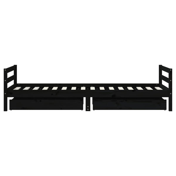 Musta lasten sängynrunko Sipe 90x200cm (mänty)