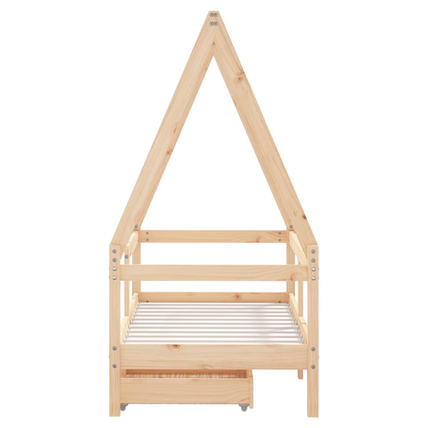 Kinderbettgestell mit Schubladen Braydon 70x140cm (Kiefer)