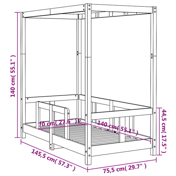Kinderbettrahmen Manolin 70x140cm (Kiefer)